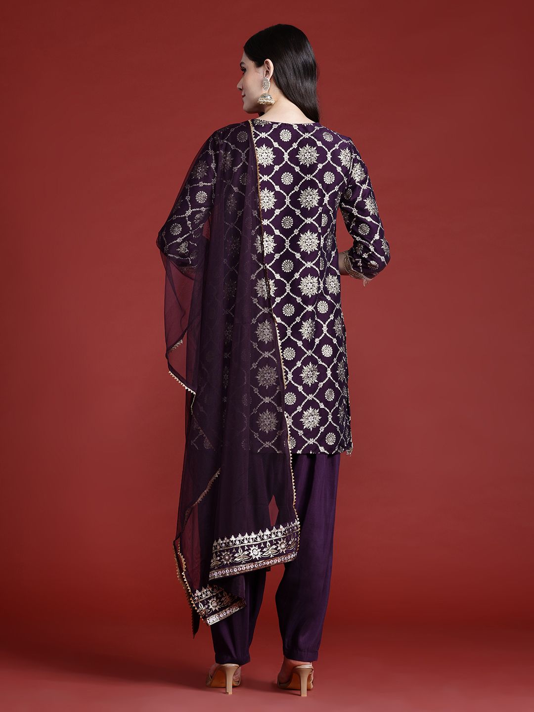 Dhimhi Women's Ethnic Motifs Print Kurta with Salwar & Dupatta