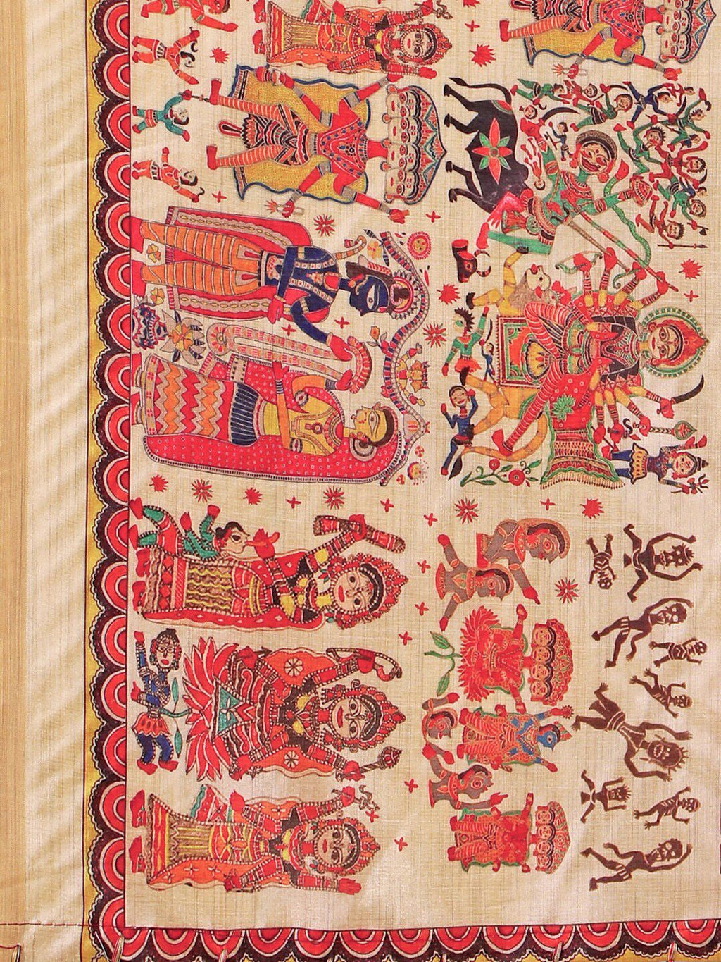 Dhimhi Women's Striped Kurta with Trousers with Digital Print Dupatta