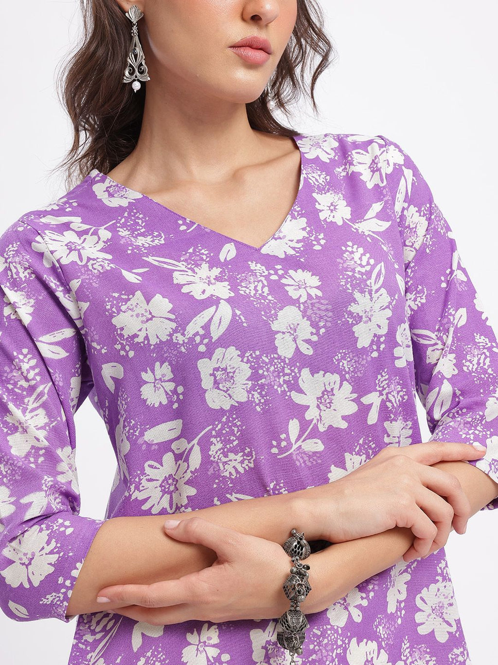 Floral Print Straight Kurta