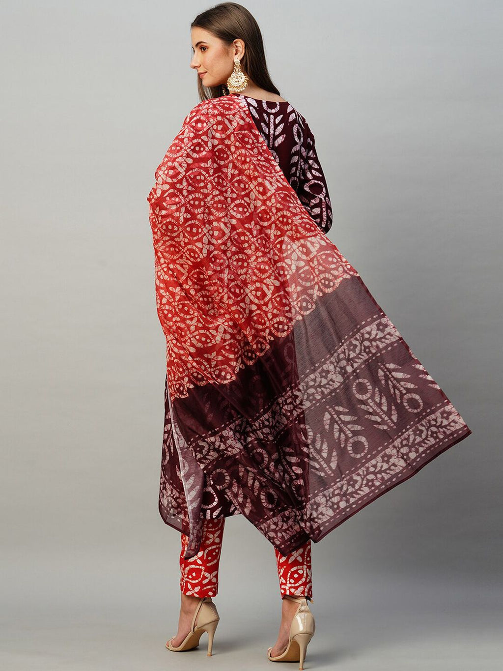 Dhimhi Women's Ethnic Motifs Printed Straight Kurta With Trousers & Dupatta