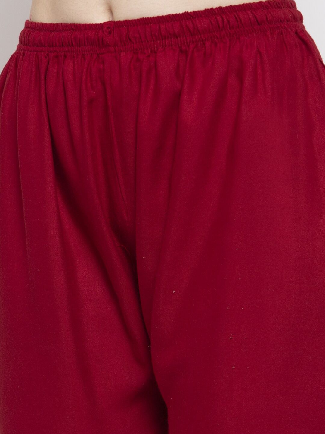Dhimhi Women's Maroon Flared Ethnic Palazzos