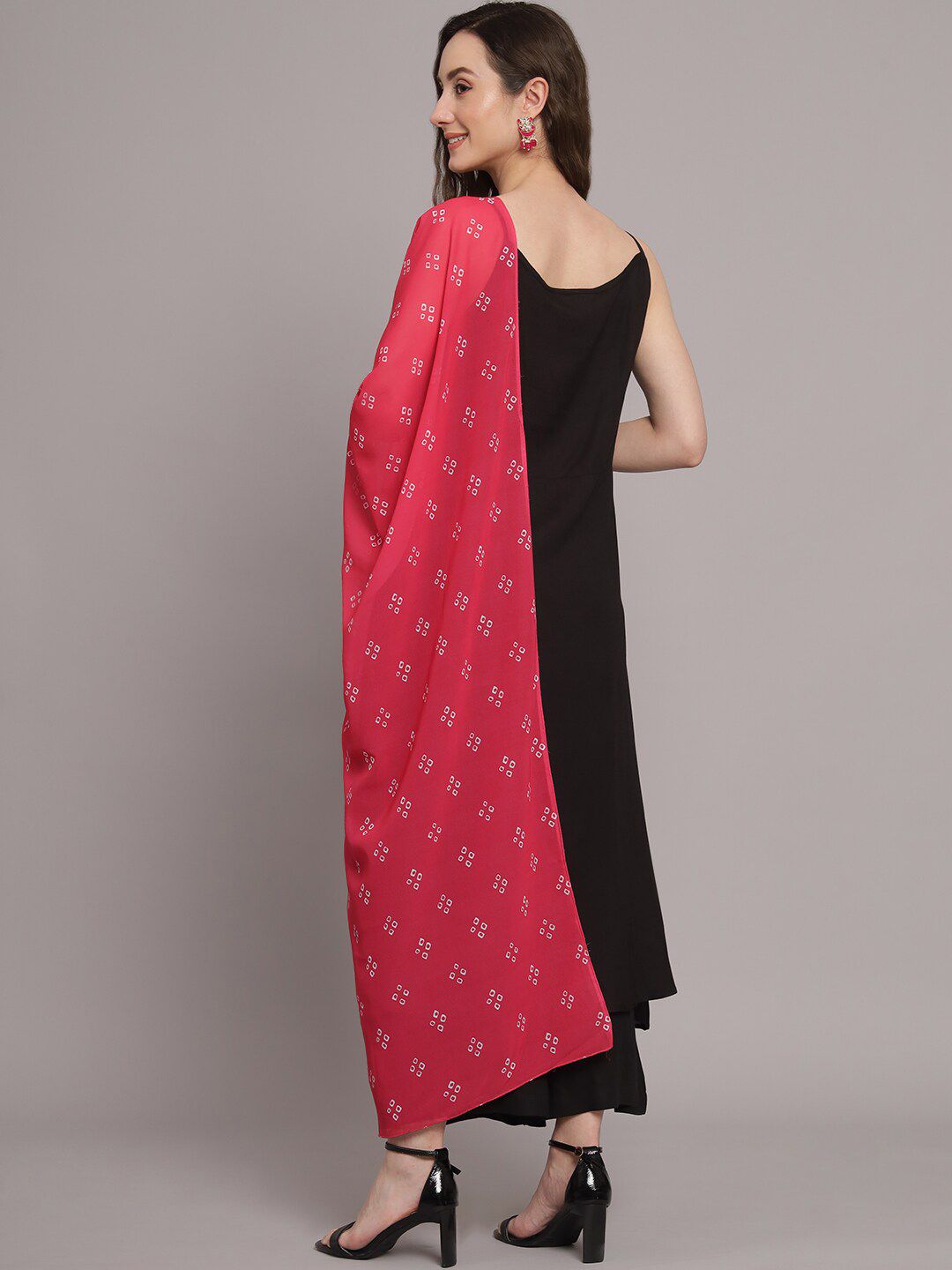 Dhimhi Women's Pure Cotton Anarkali Kurta With Palazzos & Dupatta