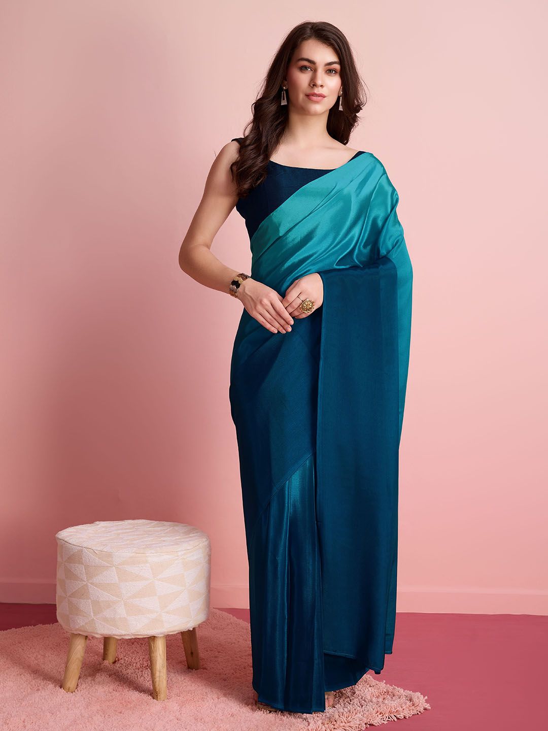 Dhimhi Women's Ombre Ready to Wear Saree