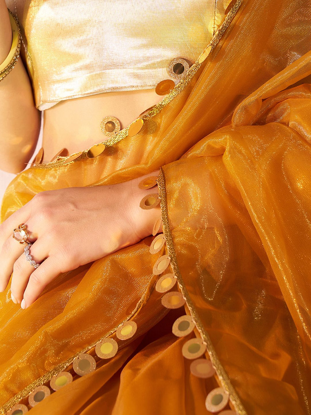 Dhimhi Women's Sequinned Organza Saree