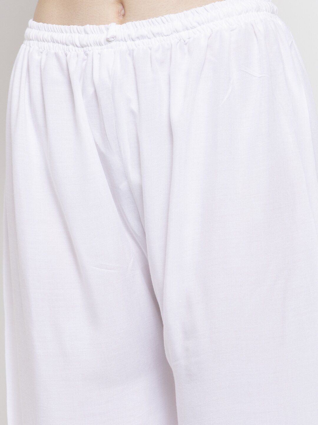 Dhimhi Women's White Solid Ethnic Palazzos