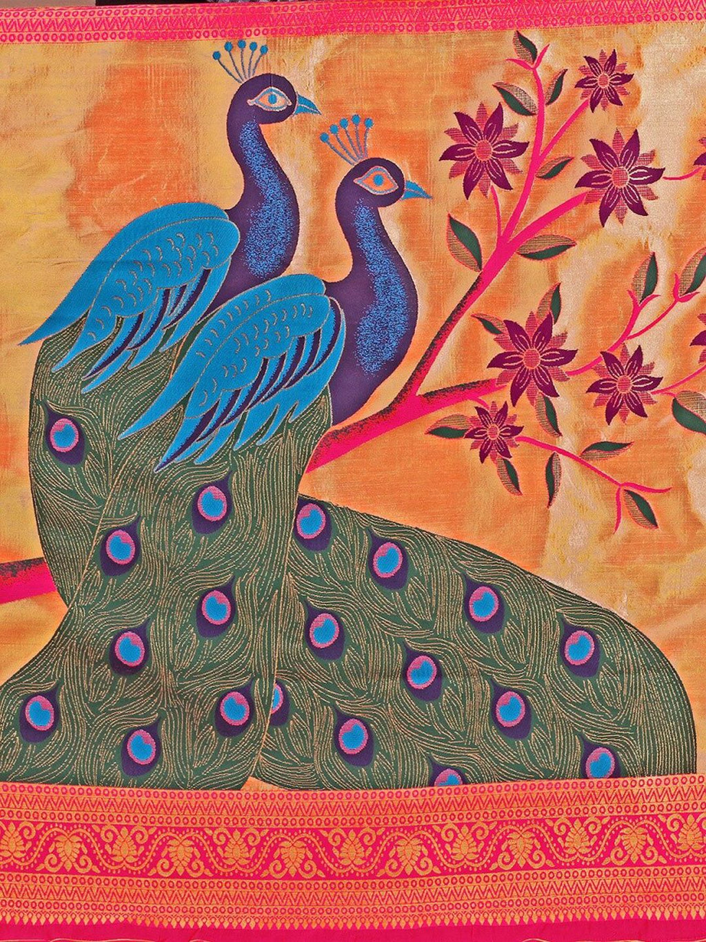 Dhimhi Women's Woven Design Zari Paithani Saree