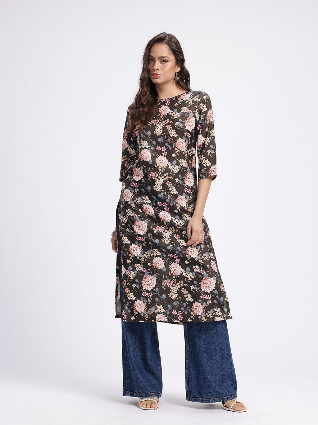Floral Printed Straight Kurta