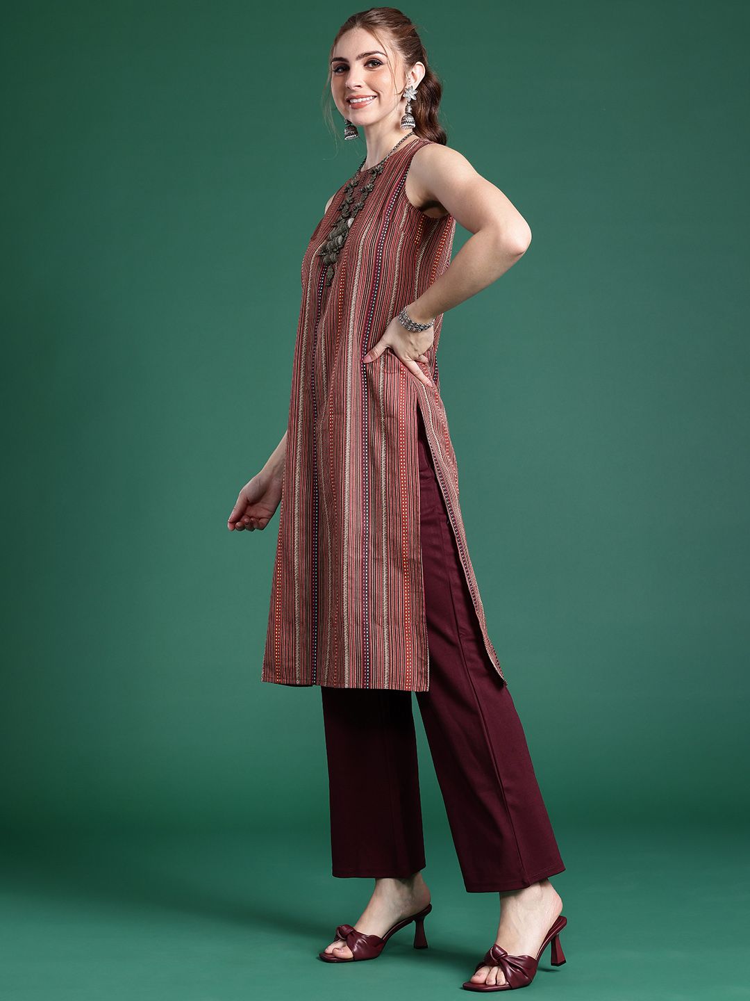 Woven Design Pure Cotton Kurta