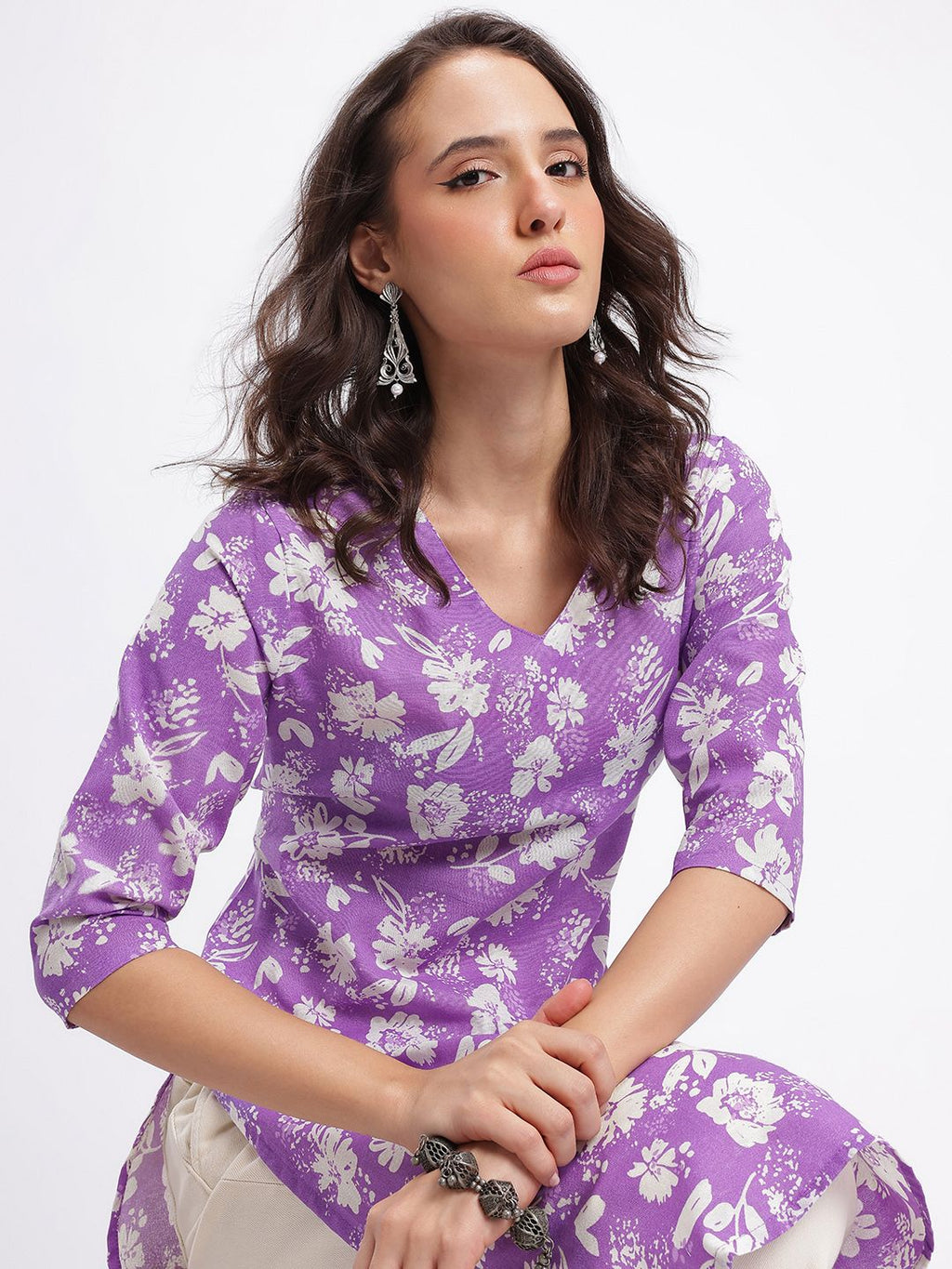 Floral Print Straight Kurta