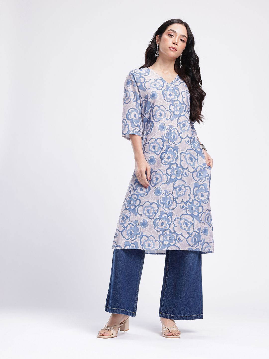 Floral Printed Straight Kurta