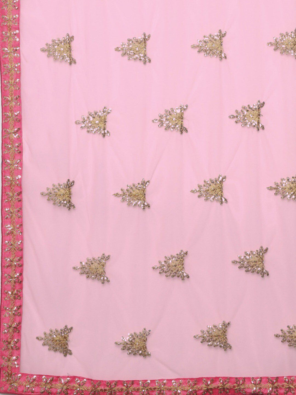 Dhimhi Women's Pink Ethnic Motifs Beads and Stones Saree