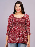 Dhimhi Women's Floral Bell Sleeve Top