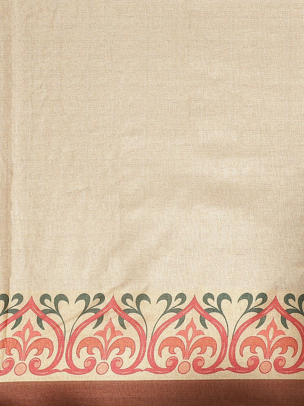 Dhimhi Women's Beige & Rust Orange Solid Saree