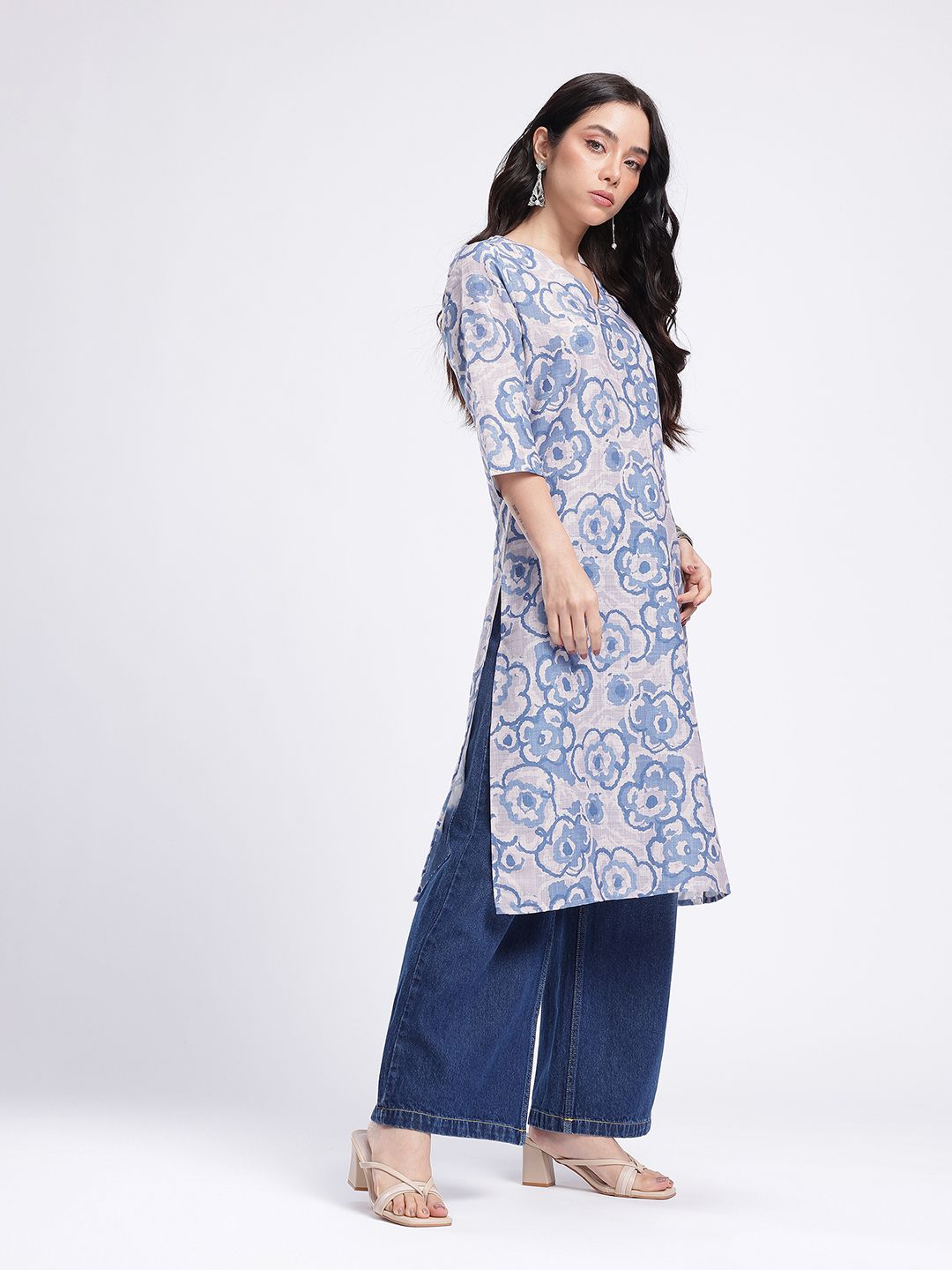 Floral Printed Straight Kurta
