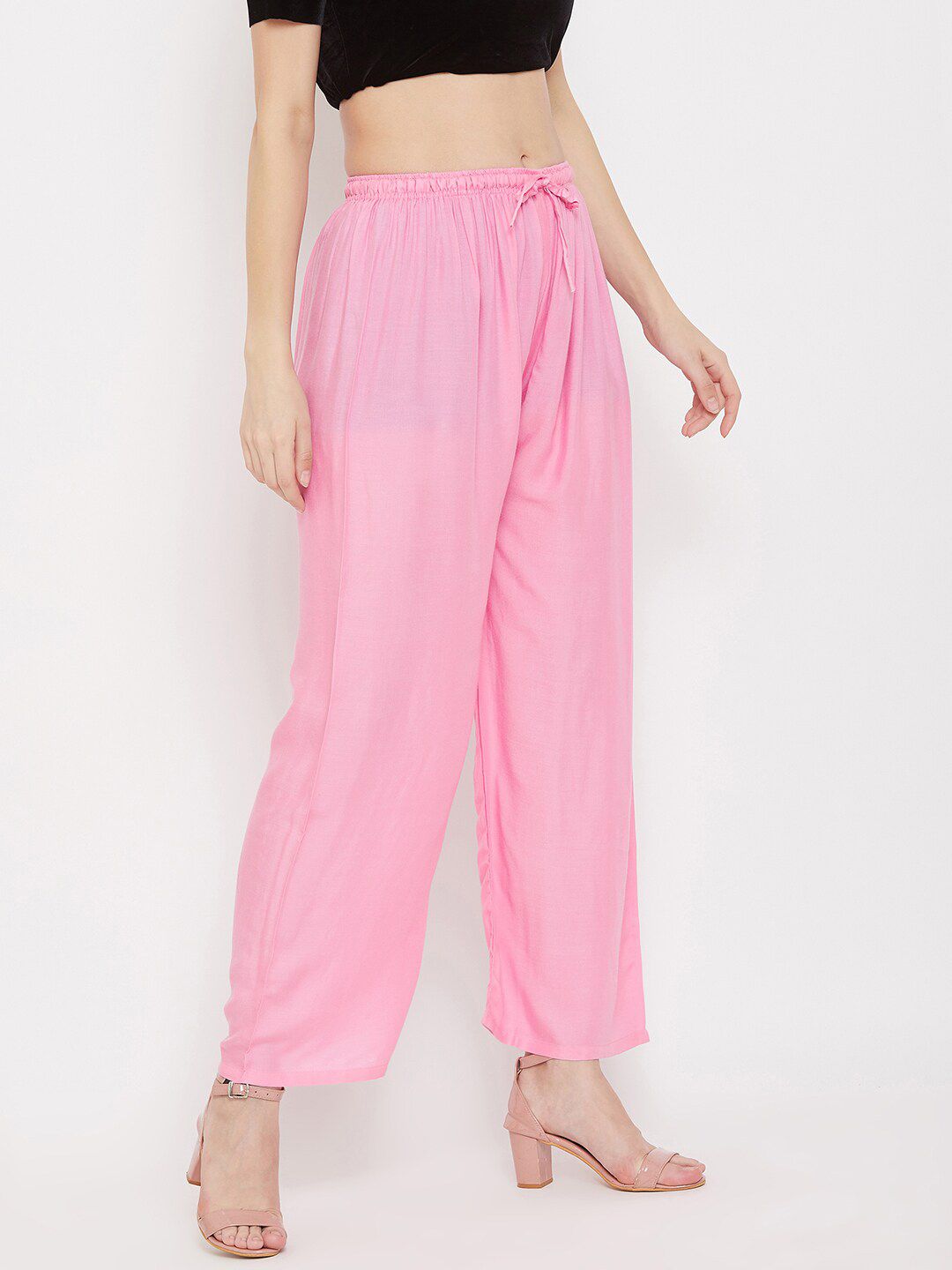 Dhimhi Women's Pink Solid Palazzo