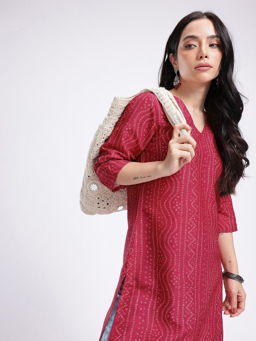 Abstract Printed Straight Kurta