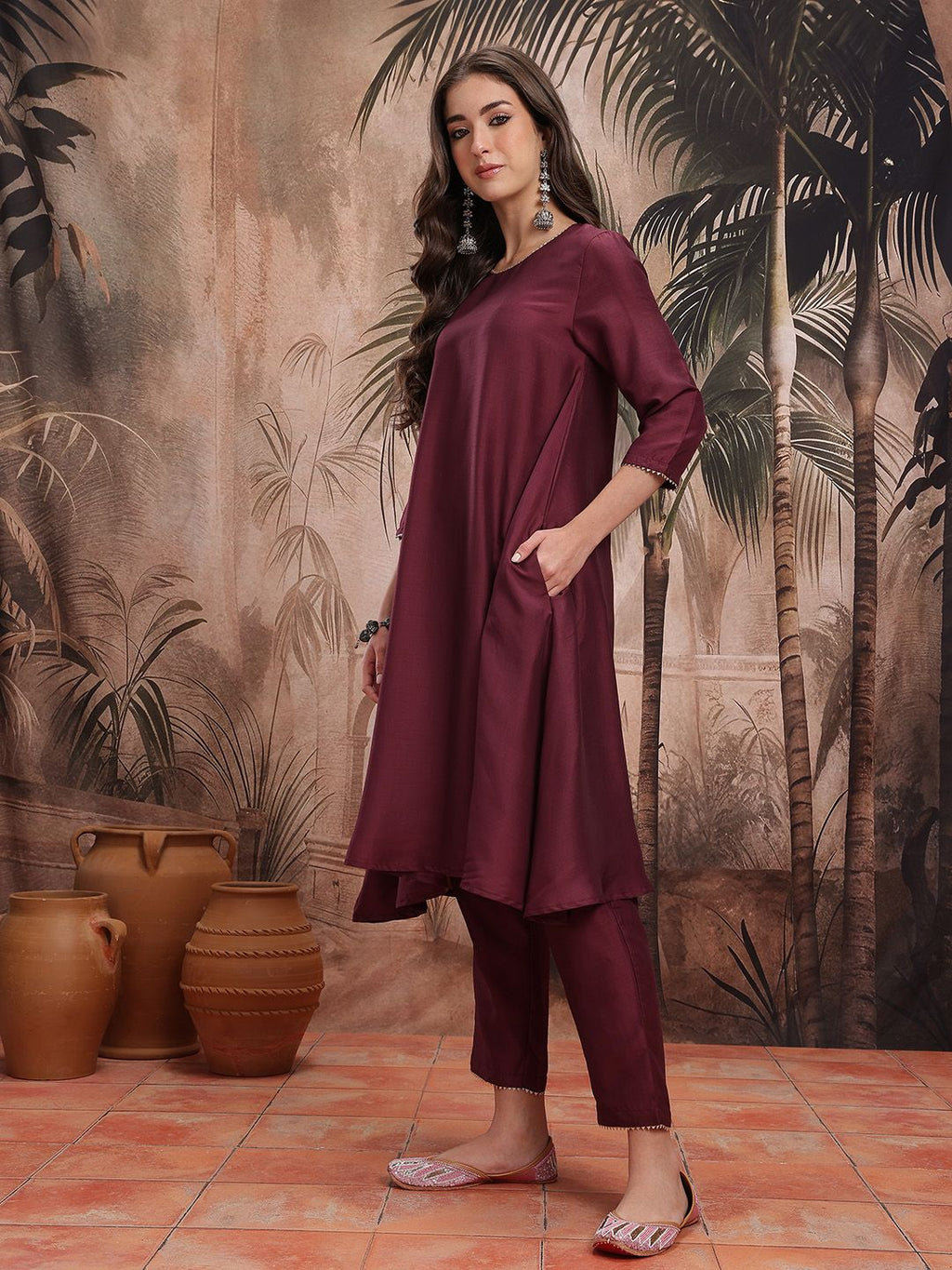Dhimhi Women A-Line Kurta with Trousers & Dupatta