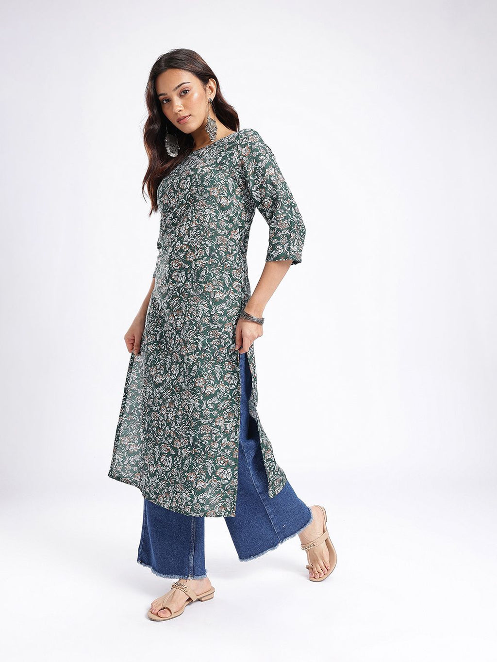Floral Printed Straight Kurta