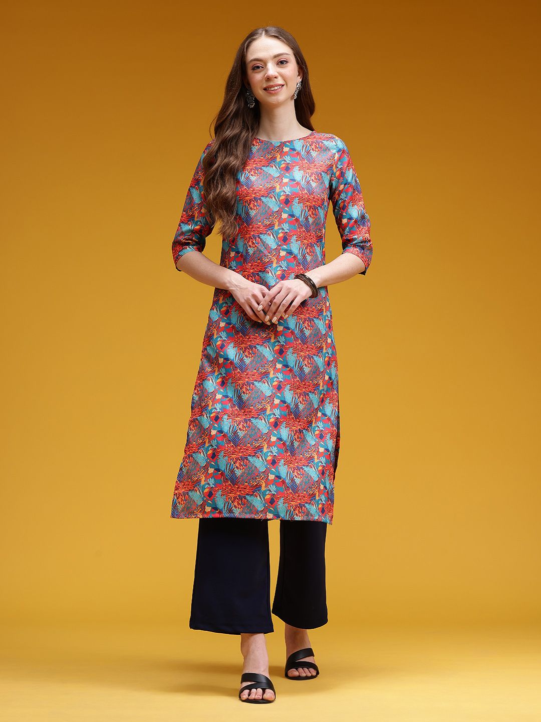Abstract Print A-Line Kurta