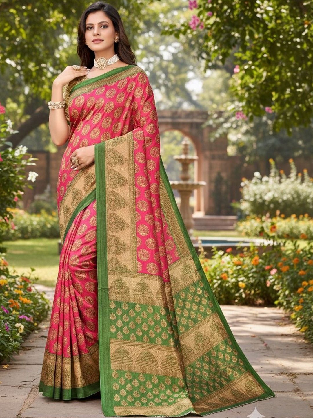 Dhimhi Women's Ethnic Motifs Zari Art Silk Handloom Saree