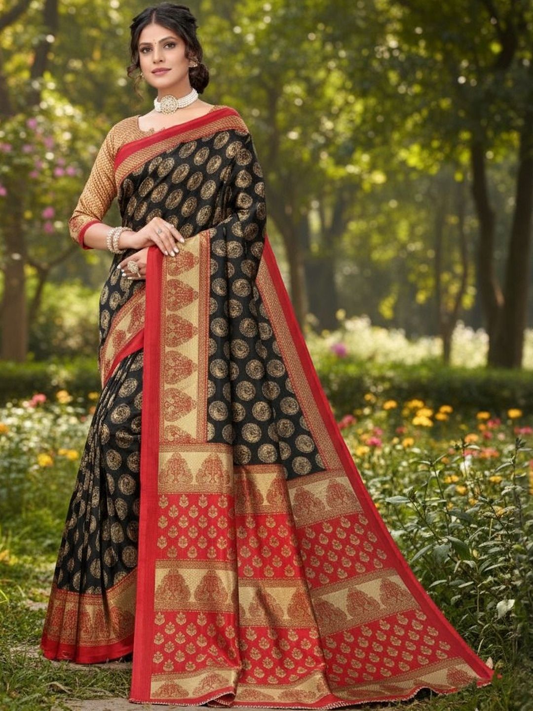 Dhimhi Women's Ethnic Motifs Zari Art Silk Saree