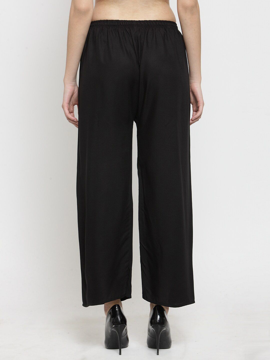 Dhimhi Women's Black Flared Palazzos