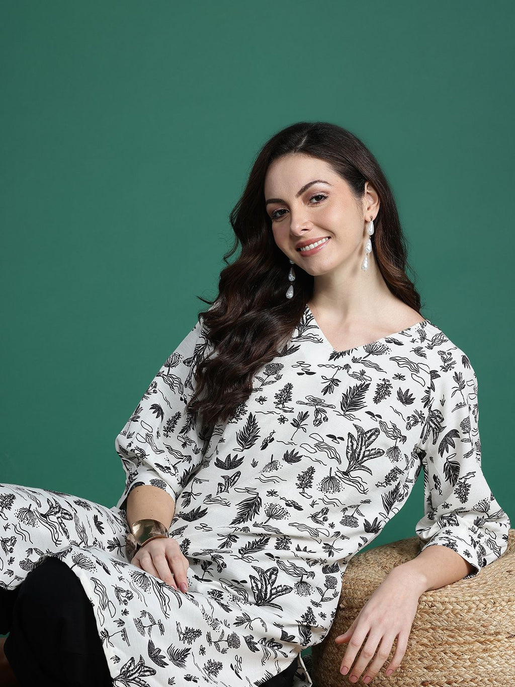 Floral Print Kurta