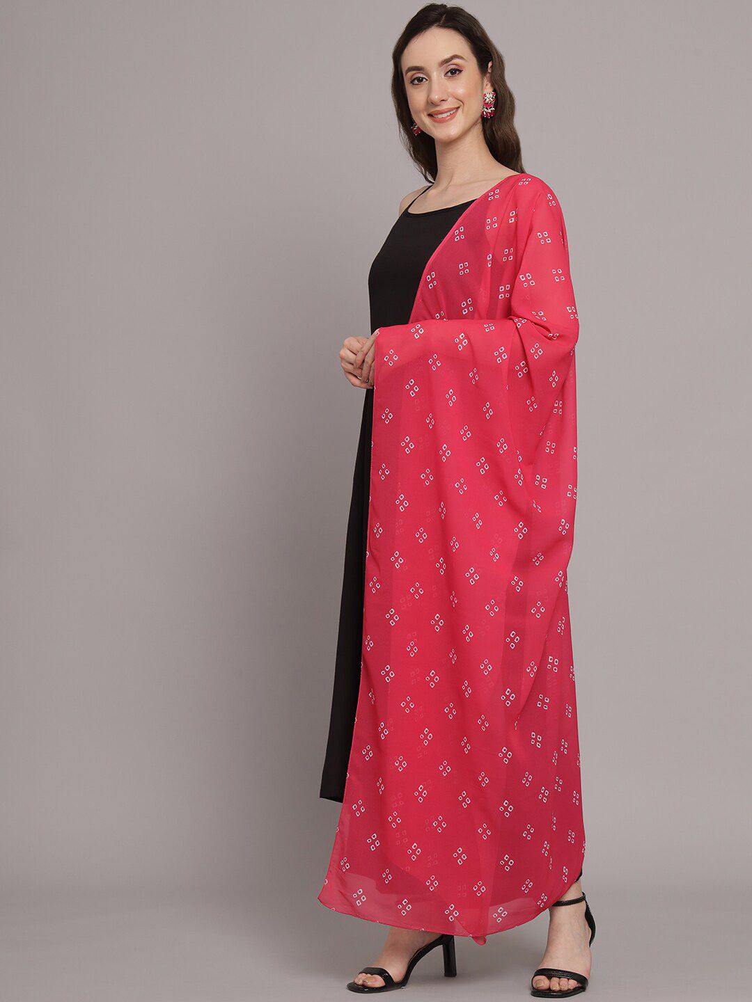 Dhimhi Women's Pure Cotton Anarkali Kurta With Palazzos & Dupatta