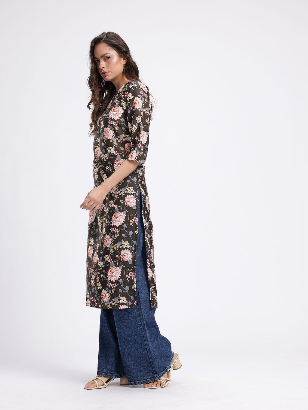 Floral Printed Straight Kurta