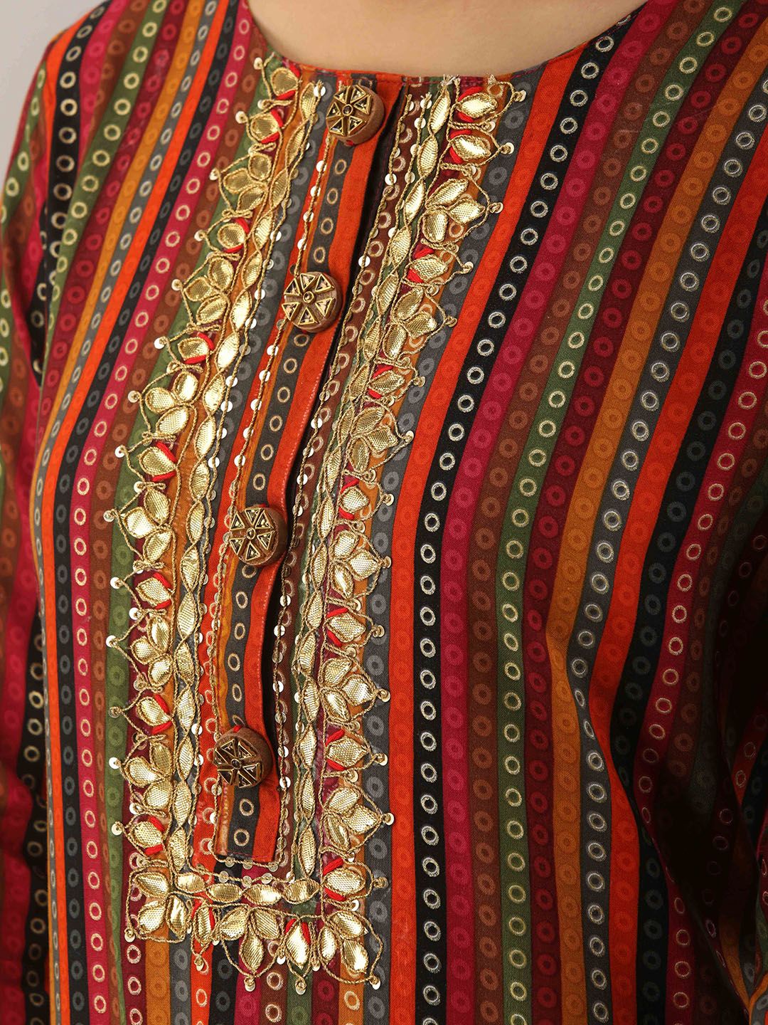 Dhimhi Women's Red Printed Kurta with Palazzos