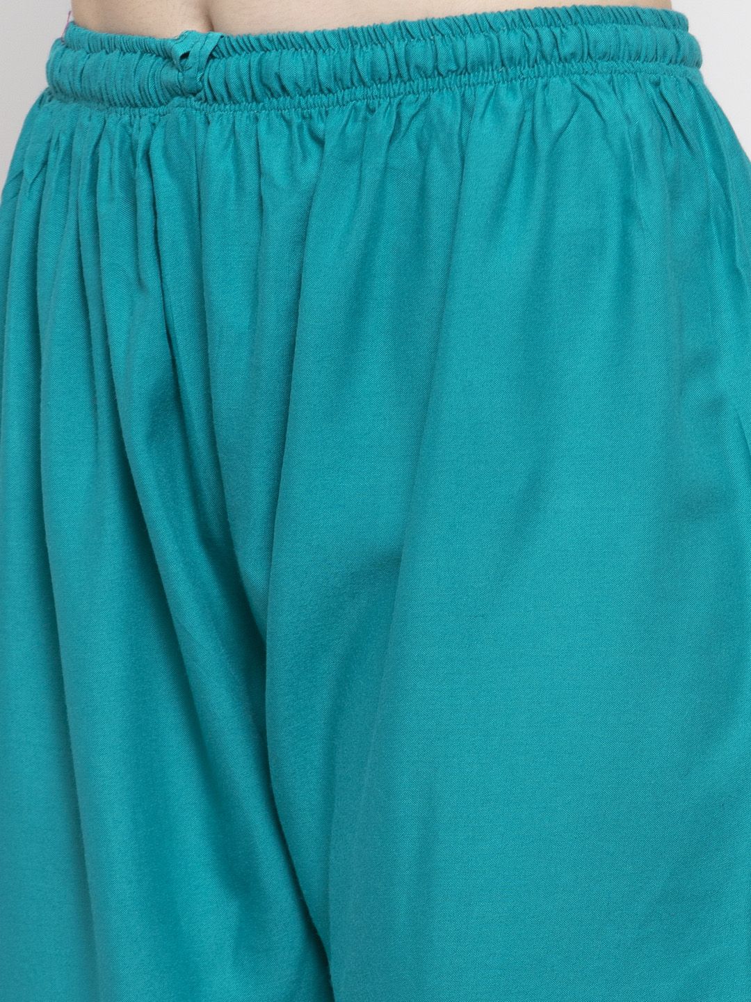 Dhimhi Women's Turquoise Blue Solid Straight Palazzos