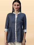 Dhimhi Women's Printed Mandarin Collar Tunics