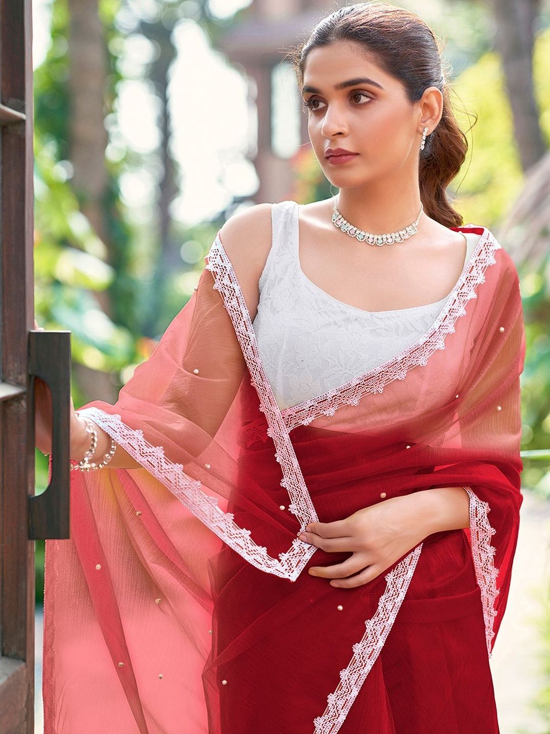 Dhimhi Women's Embellished Supernet Saree