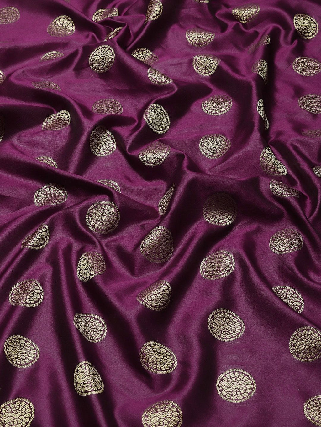 Dhimhi Women's Magenta & Gold-Toned Woven Design Zari Fusion Banarasi Saree