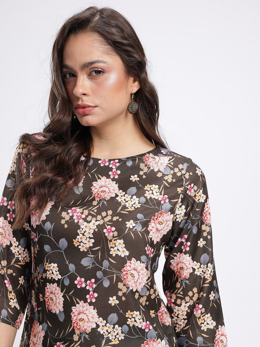 Floral Printed Straight Kurta