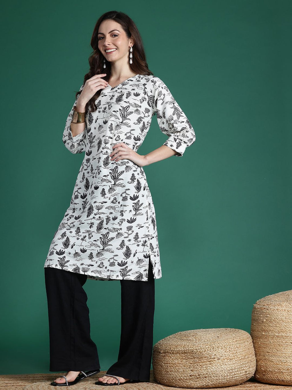 Floral Print Kurta