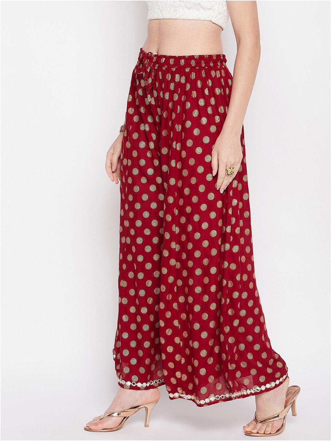 Dhimhi Women's Polka Dot Printed Palazzos