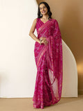 Dhimhi Women's Zari Embroidered Bandhani Saree