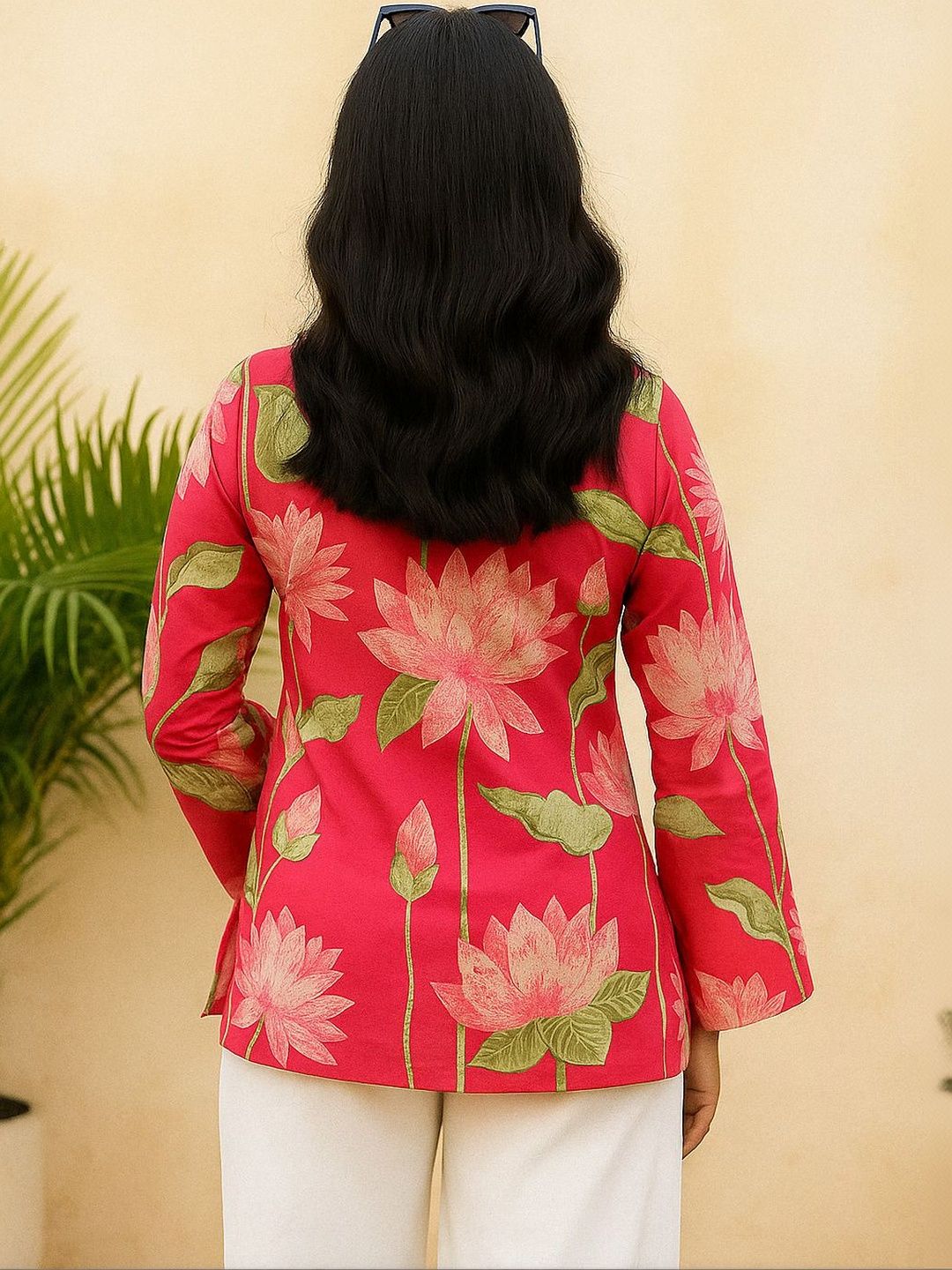 Women Floral Printed Thread Work Floral Kurta