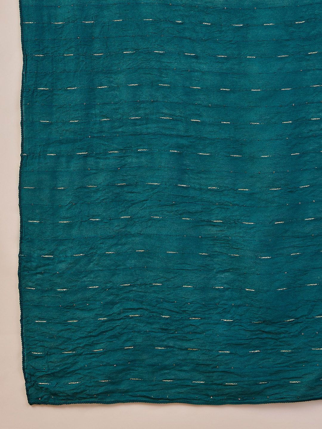 Dhimhi Women's Embroidered Chanderi Silk A-Line Zari Kurta With Trousers & Dupatta