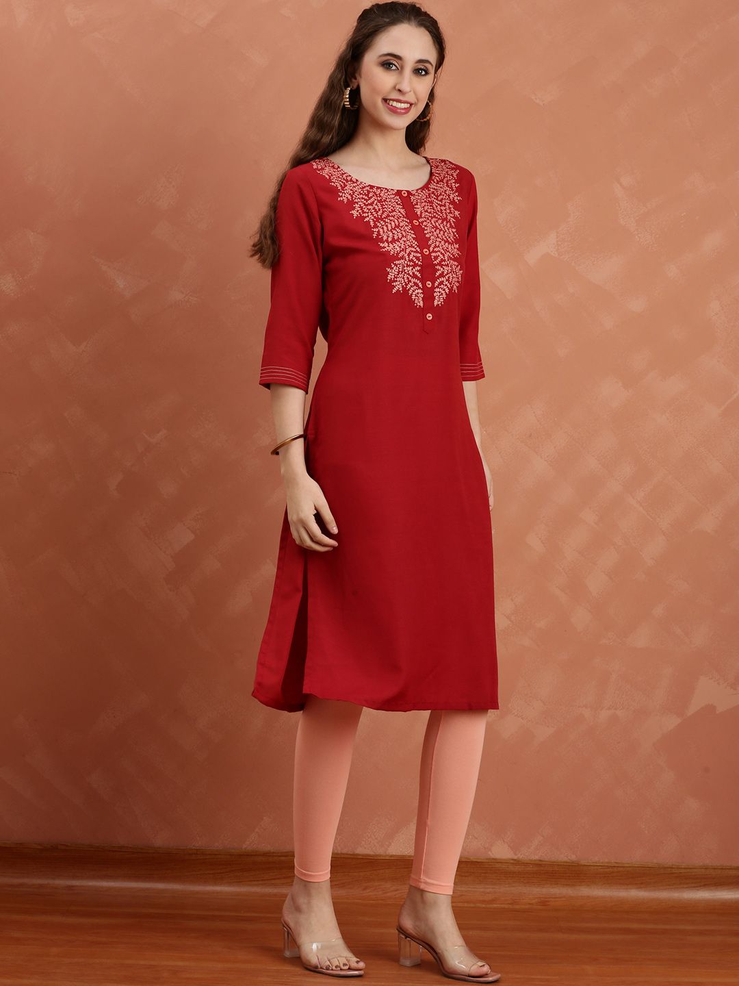 Women Ethnic Motifs Embroidered Kurta