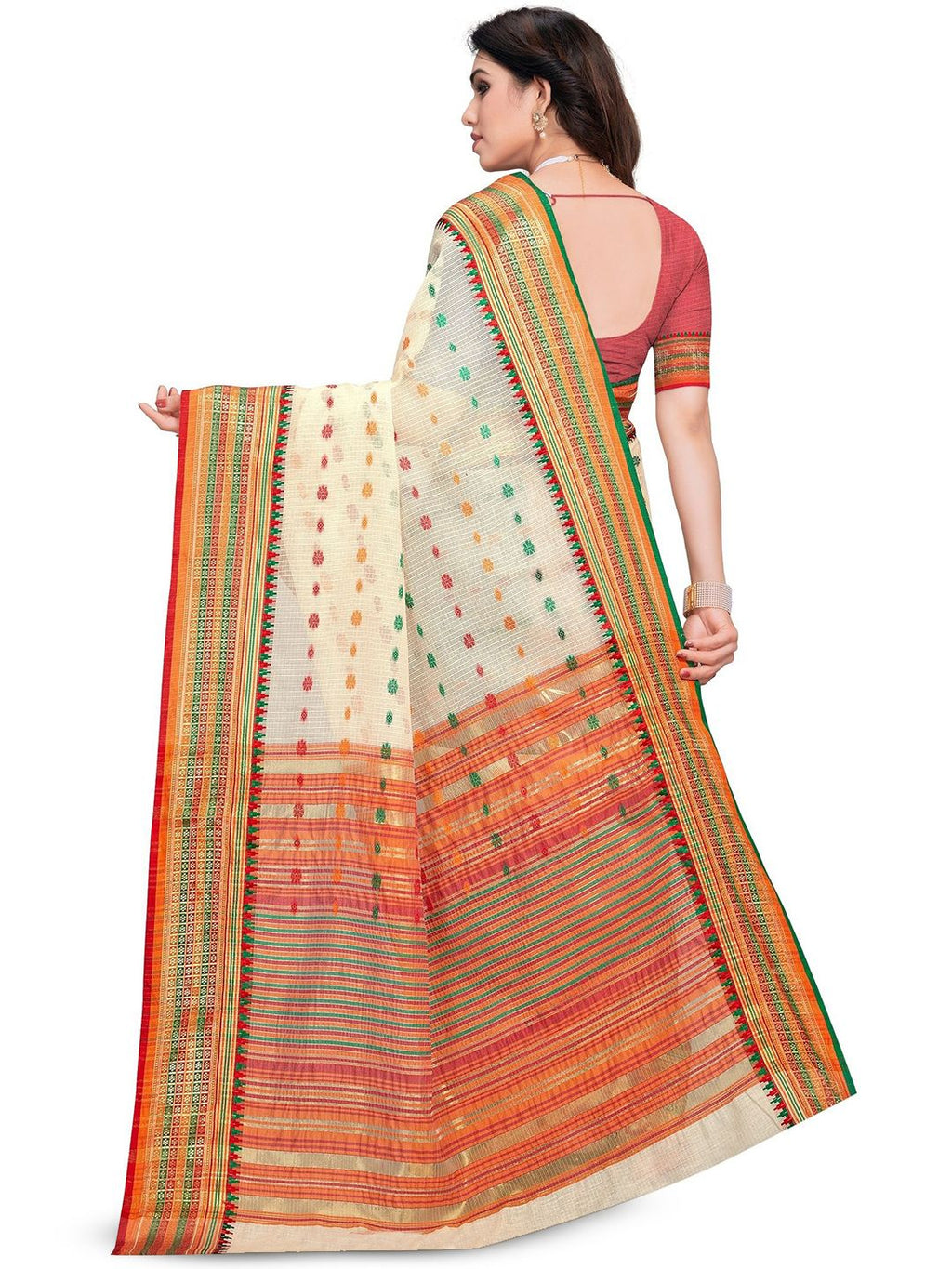 Dhimhi Women's Woven Design Zari Kota Saree