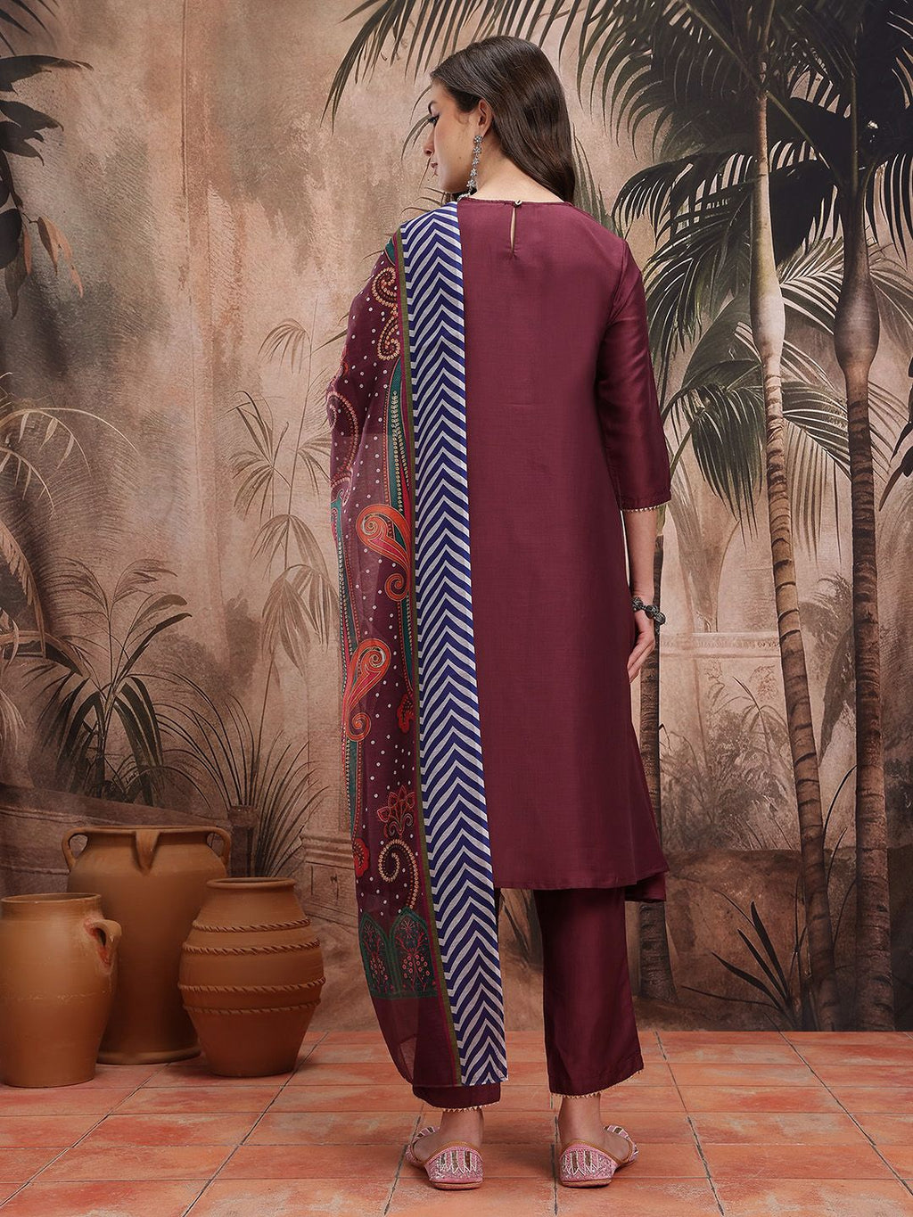 Dhimhi Women A-Line Kurta with Trousers & Dupatta