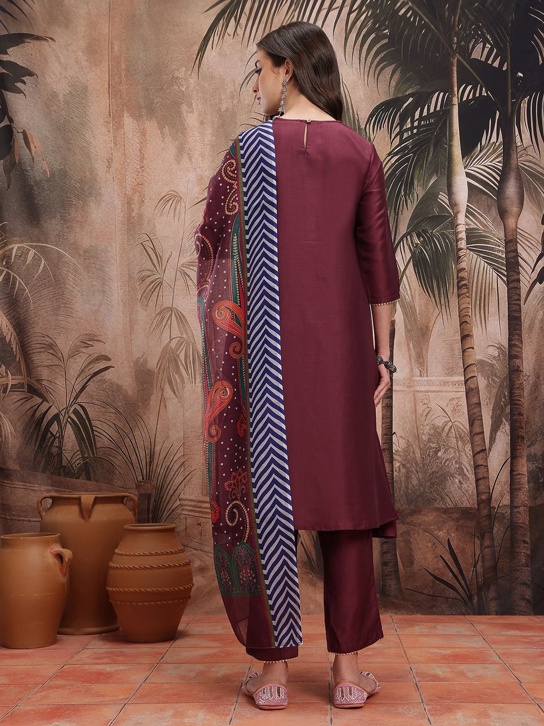 Dhimhi Women A-Line Kurta with Trousers & Dupatta