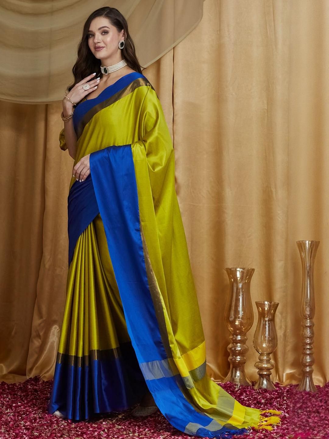 Dhimhi Women's Silk Cotton Banarasi Saree