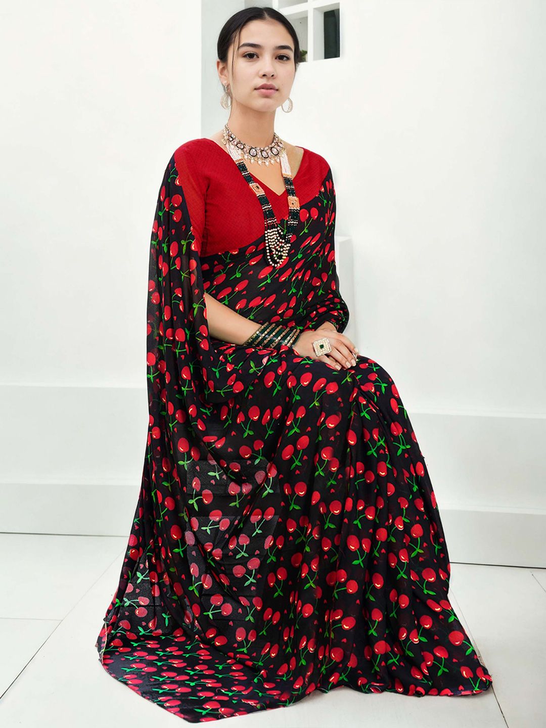 Dhimhi Women's Poly Georgette Saree