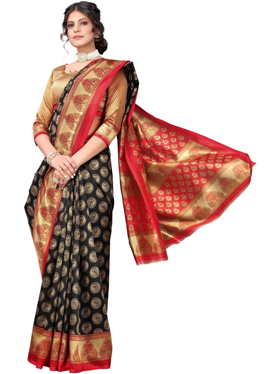 Dhimhi Women's Ethnic Motifs Zari Art Silk Saree