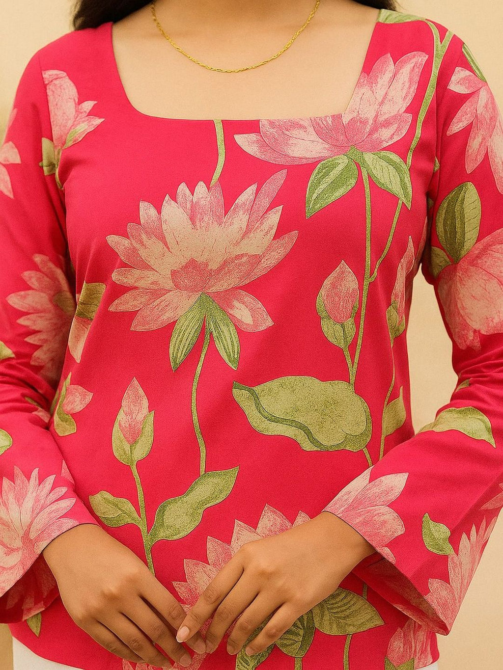 Women Floral Printed Thread Work Floral Kurta