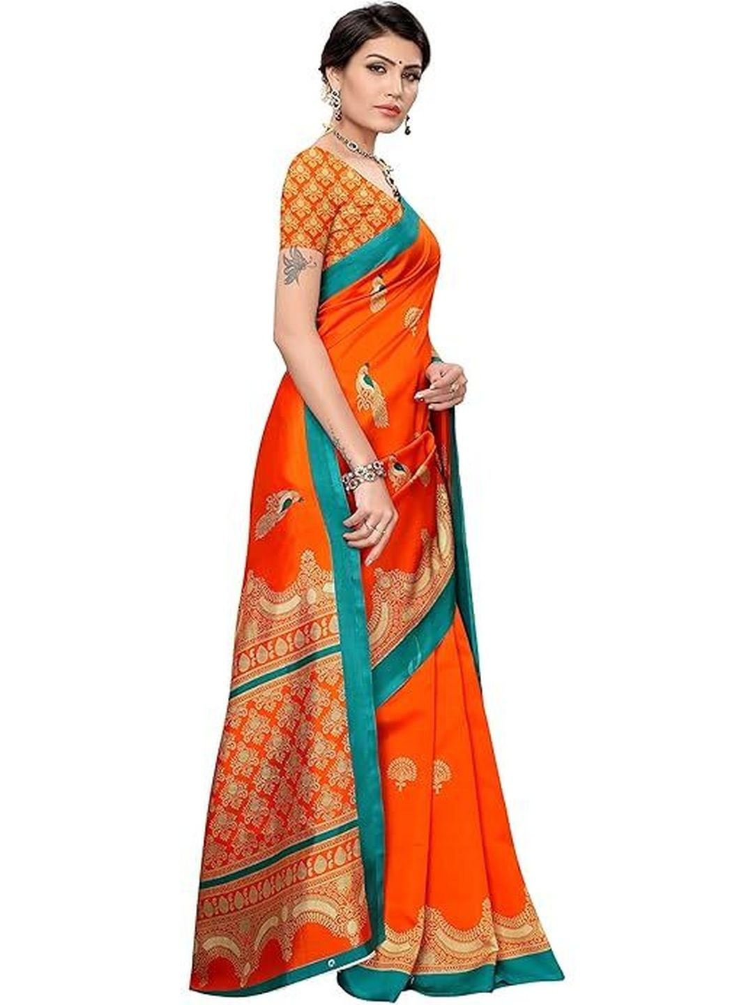 Dhimhi Women's Ethnic Motifs Zari Art Silk Saree