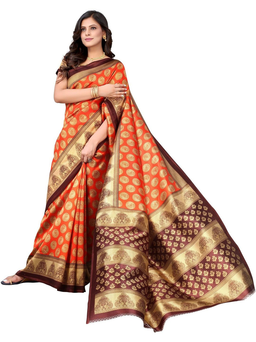 Dhimhi Women's Printed Art Silk Saree